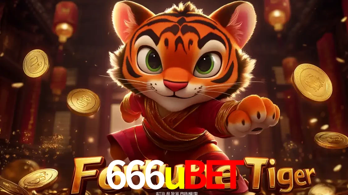 O carismático mascote do jogo de slot Fortune Tiger, um tigre fofo em pose de artes marciais, pronto para trazer sorte e multiplicadores de ganhos no cassino online 666ubet.