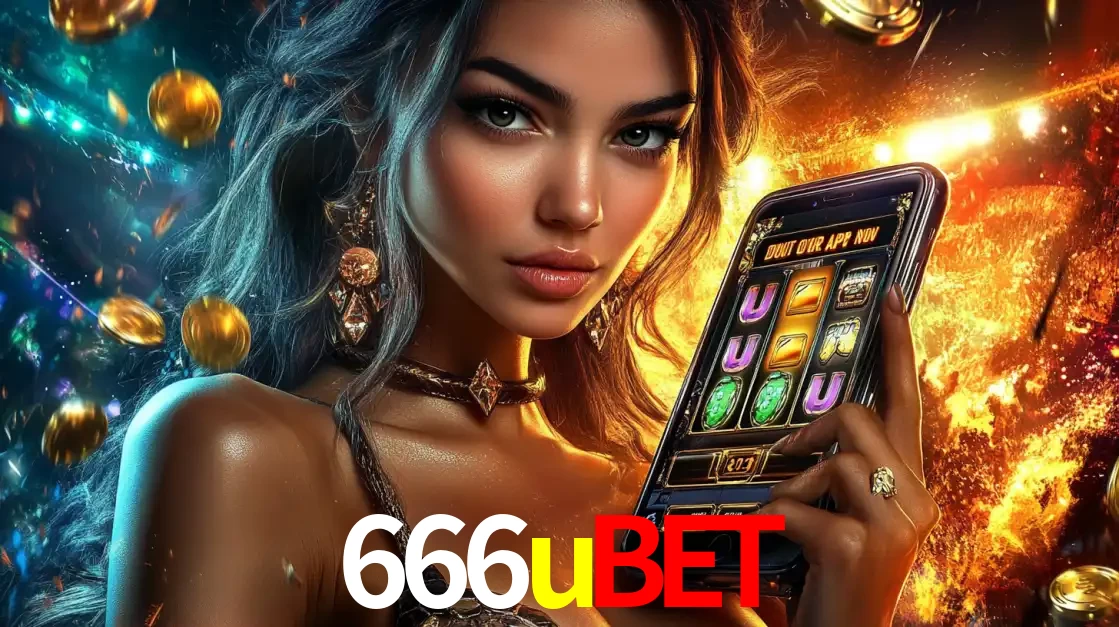 Mulher elegante mostrando um jogo de caça-níqueis em seu smartphone, destacando a experiência de cassino móvel oferecida pelo aplicativo 666ubet.